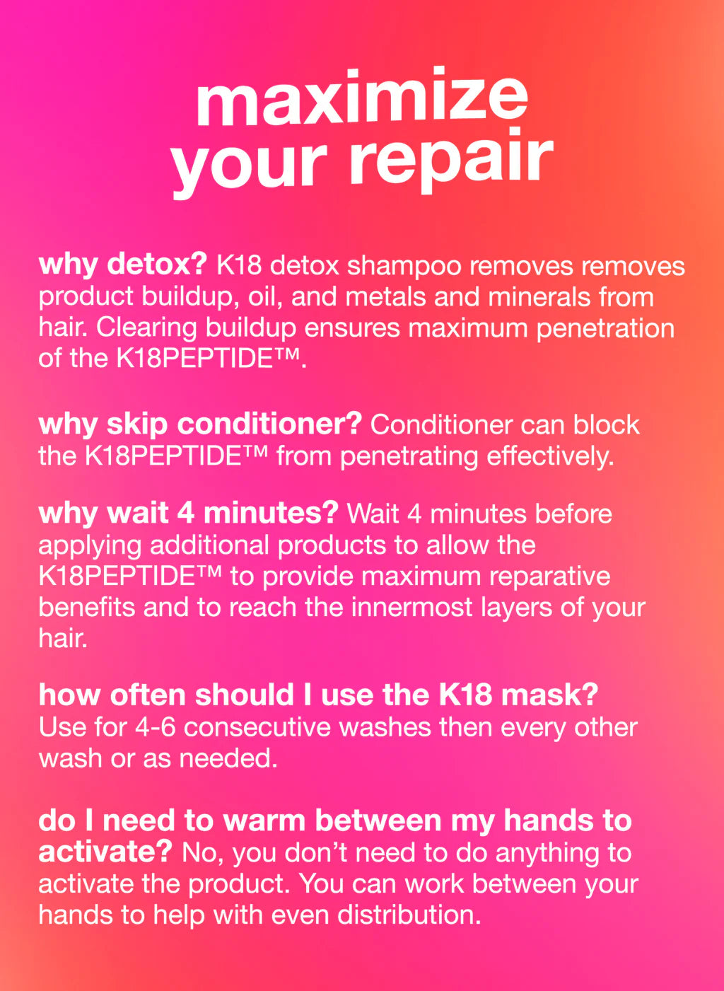 K18 | Leave-in molecular repair hair mask